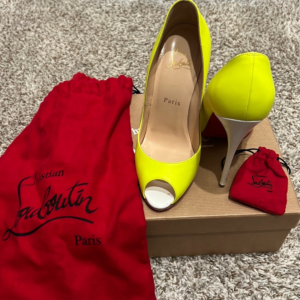 Christian Louboutin Neon Yellow heels